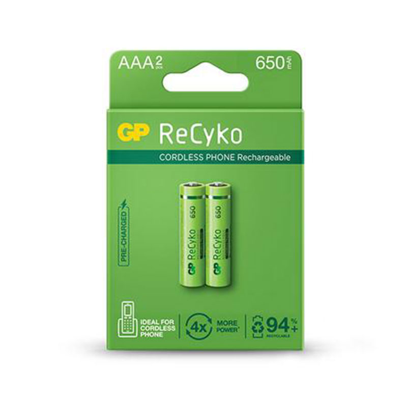 باتری شارژی نیم قلم تلفنی جی پی Recyko phone